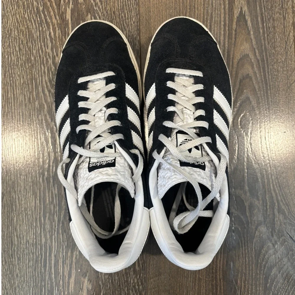 Adidas Gazelle Bold Platform Suede Sneakers Core Black Cloud White Women's 8